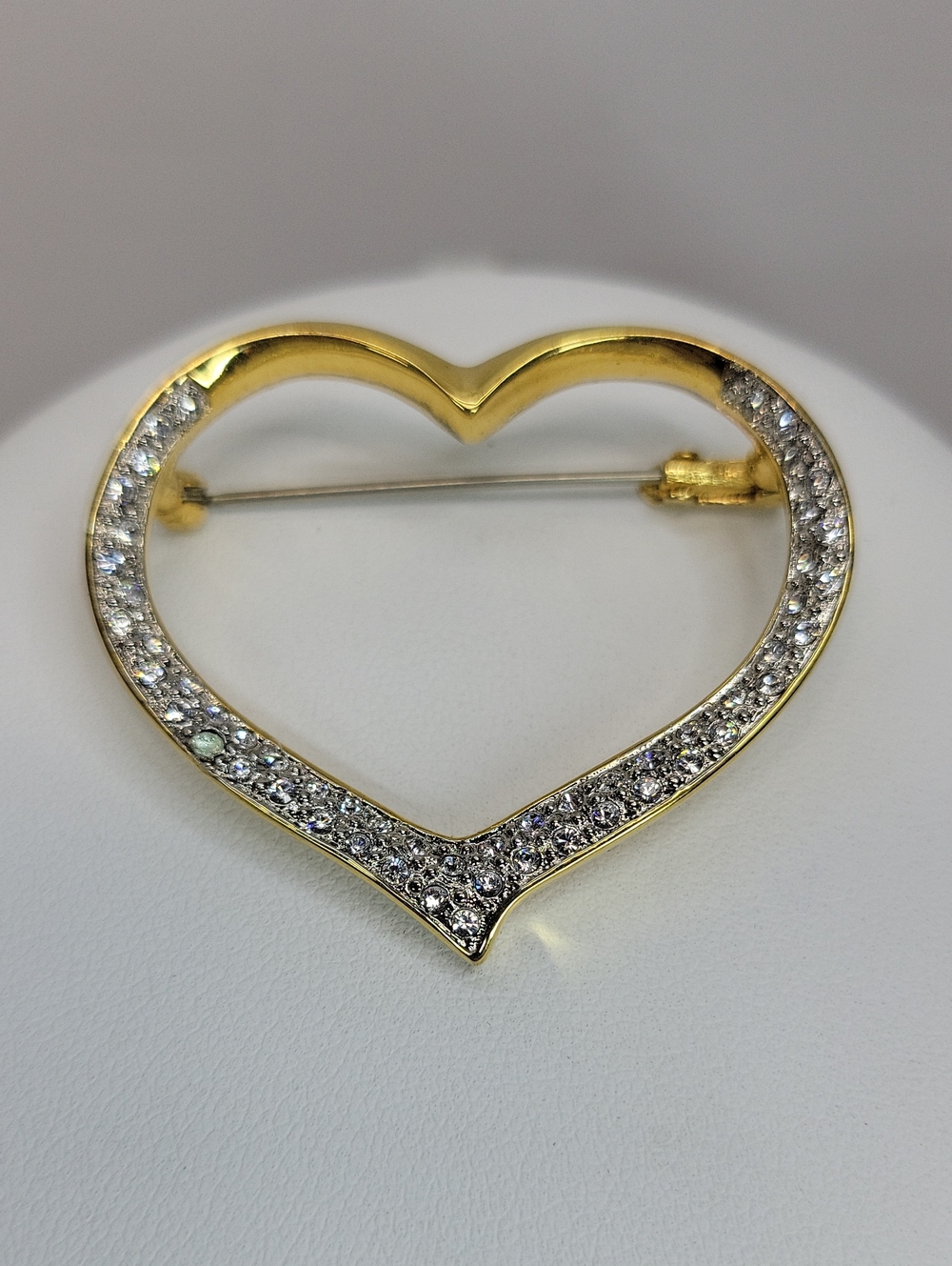 Butler Signed Goldtone Heart Brooch